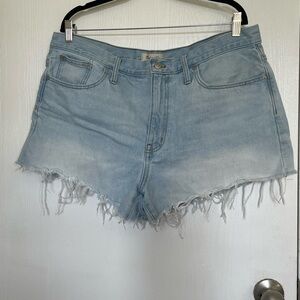 Madewell High Waist Blue Denim Shorts
